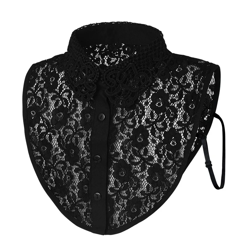

Embroidered Lace Detachable Collar Feminine Vintage Lace Dickey Pleated Peter Pan Collar Handcrafted Fake Collar For Women