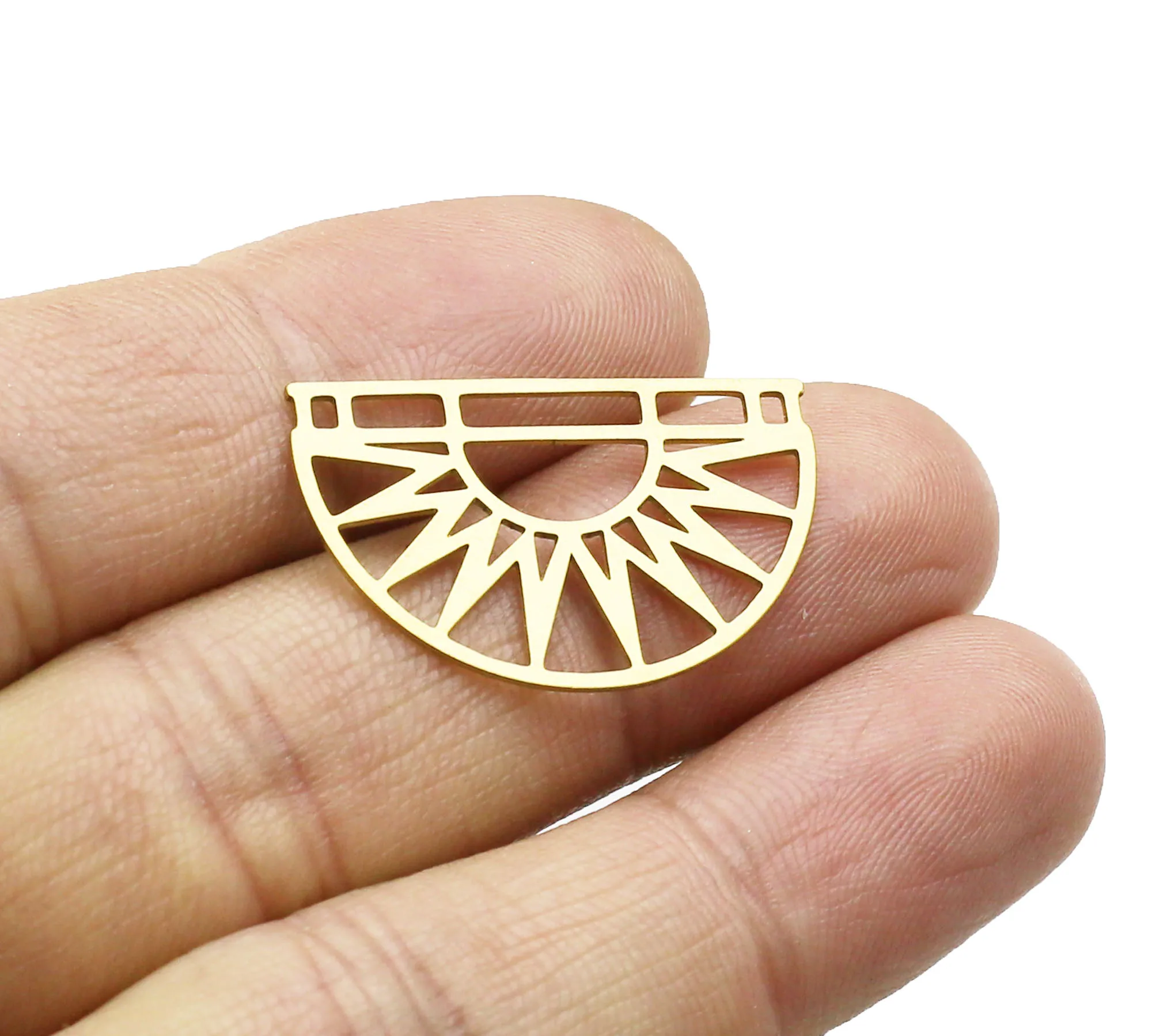 

10 шт. подвеска от солнца из латуни, полукруглый разъем, фурнитура для сережек, основа с кисточкой из необработанной латуни, 29x17,8 мм, принадлежности для ювелирных изделий -R1448