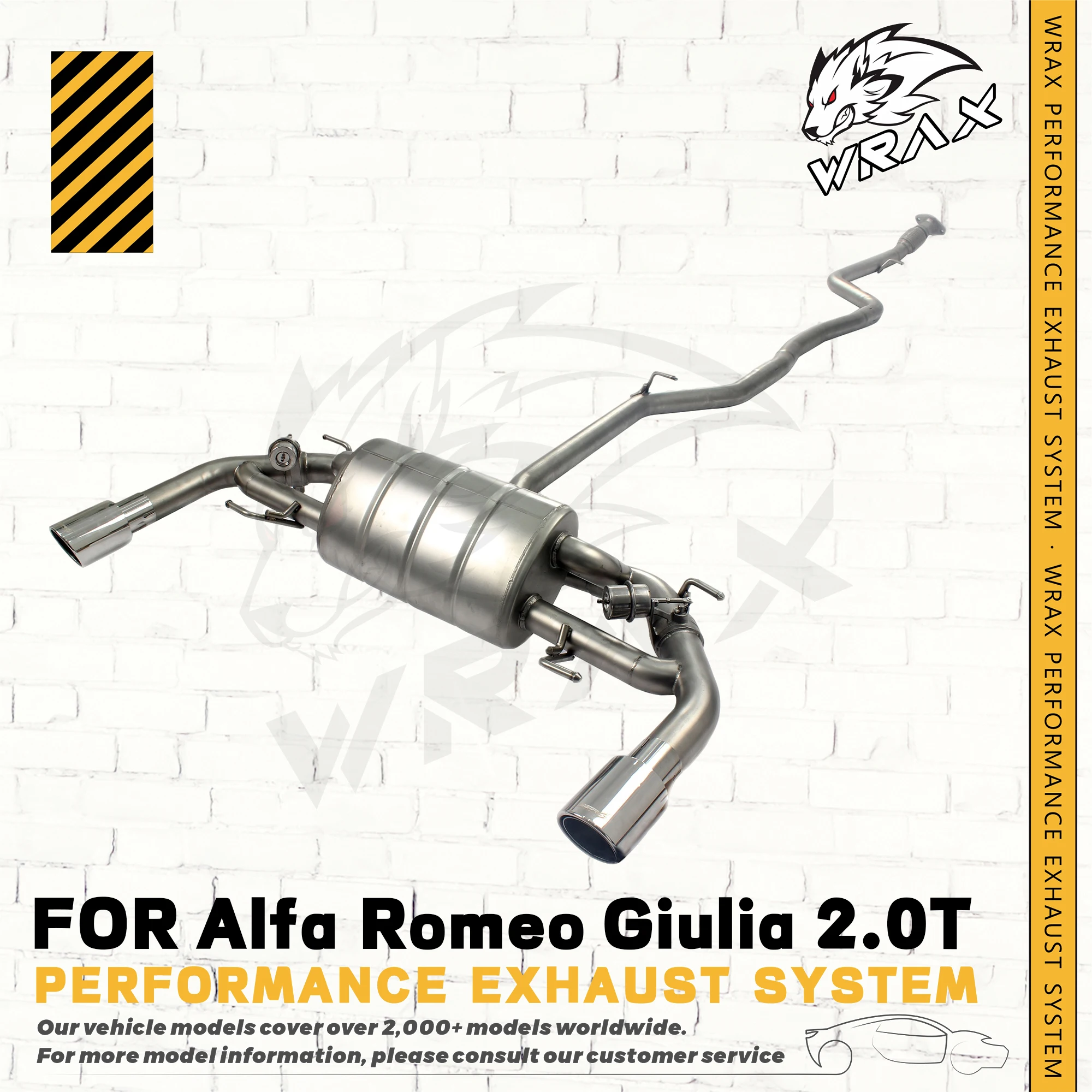 

WRAX sus304 Exhaust For Alfa Romeo Giulia 2.0T Exhaust Control Valve Systems car accessories Catback Original Replacement