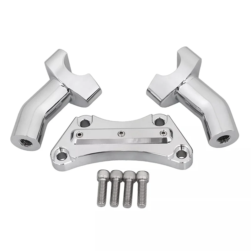 

New Arrival Chrome 4" Tall Handlebar Risers Top Clamp For Tour Glide Dyna Road King Aluminum Handlebar Riser Handlebar Ri