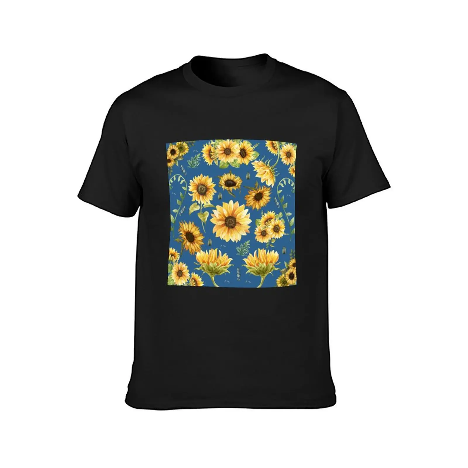 Sunflower Serenity Scene T-Shirt summer clothes customizeds animal prinfor boys sports fans mens clothes