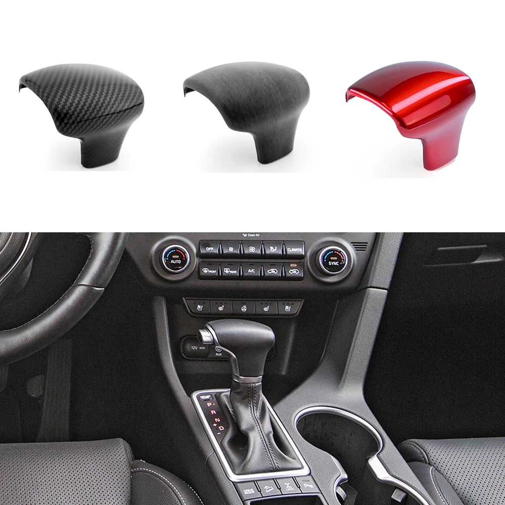 Auto Console Gear Shift Knob Cover Gearshift Wrap Handle Trim Sticker For Kia Carnival Sportage Niro 2017-2021 Left Hand Drive