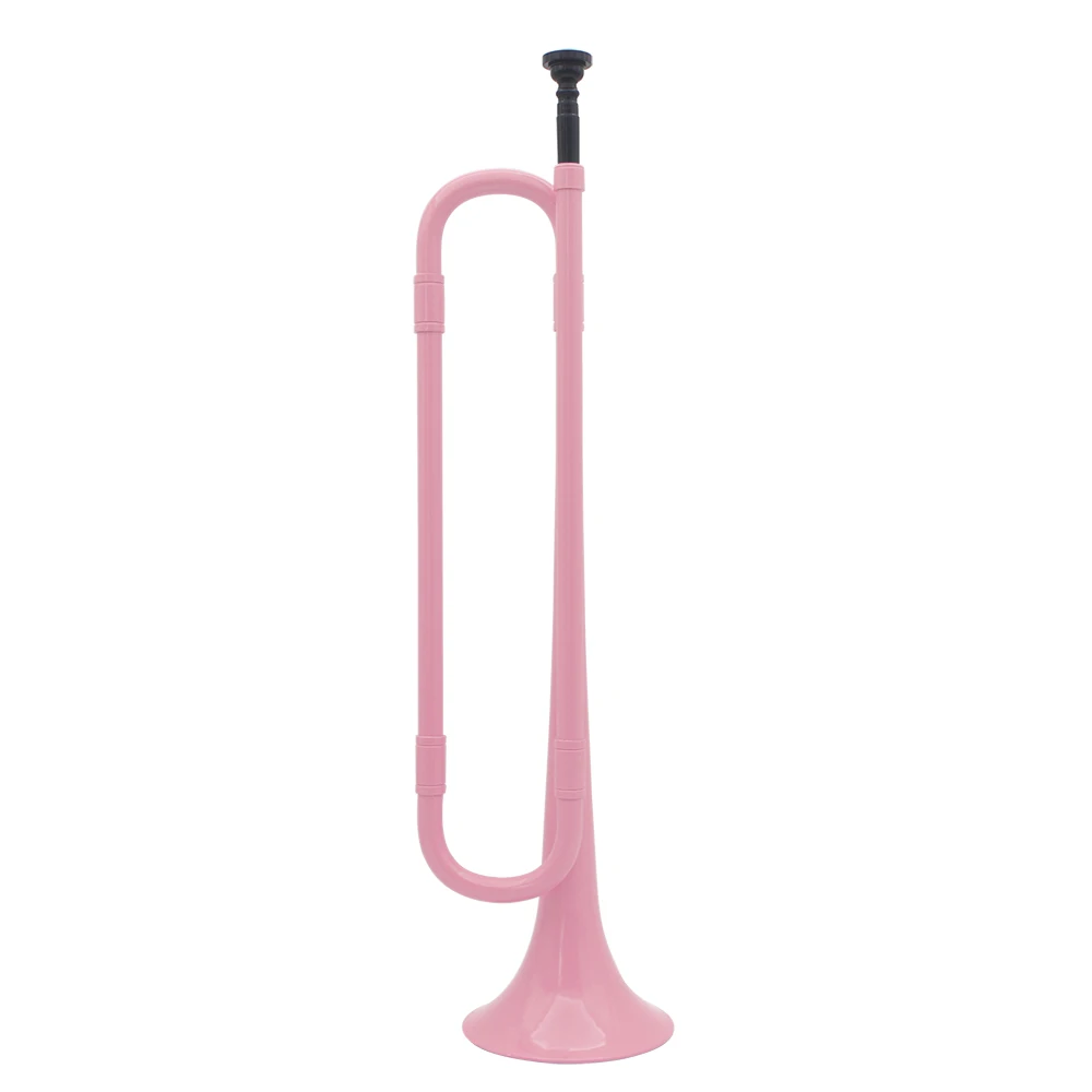 

B Flat Pink Bugle Trumpet School Band Cavalry Plastic Horn Cavalry Trumpet With Mouthpiece Musical Instrument Children's Gifts