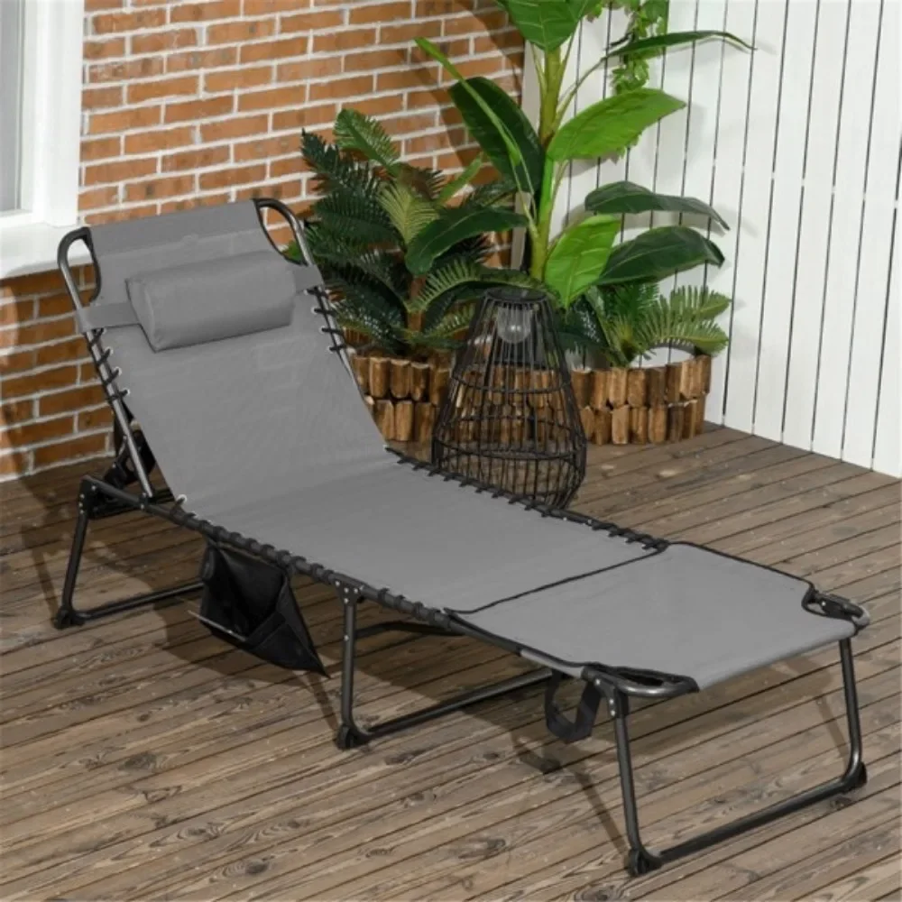 

Foldable recliner waterproof powder-coated steel frame with foldable design with handles for easy storage and transport