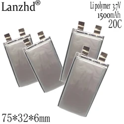 1-10PCS li battery 603275 3.7V 1500mAh 20C High power LiPo Battery No PCM inside for Model Toys RC Drone DJI Agras Model car mod