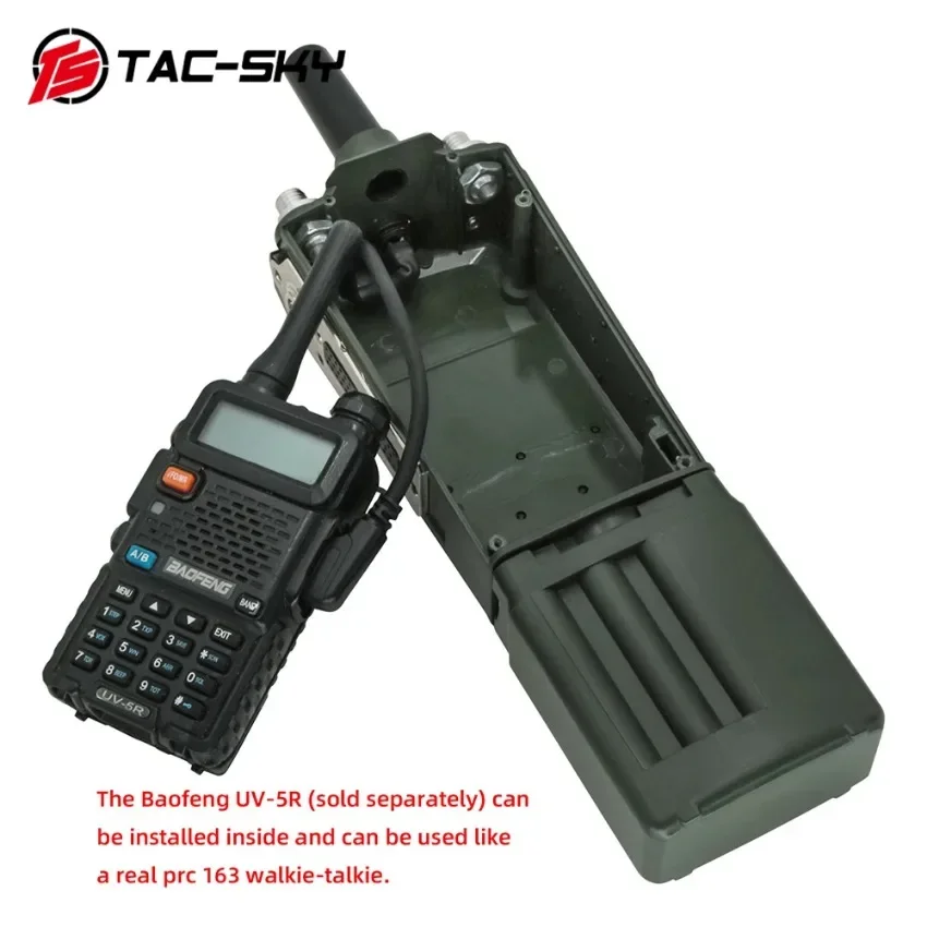 TS TAC-SKY Tactical PRC-163 Harris Military Radio Dummy Virtual Box PRC 163 Non-Functional Walkie Talkie Model for Baofeng UV5R