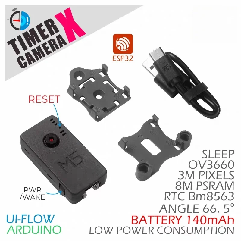 Official M5Stack Timer Camera X Low-Power WiFi Camera with Scheduled Sleep and Wake-up for ESP32