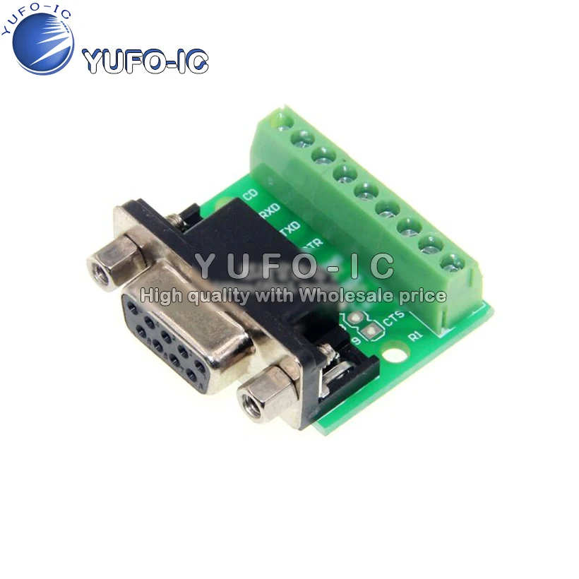 DB9 Male Head Transfer Screw Terminal 9 Pin 9 Hole RS232 RS485 Conversion Plate