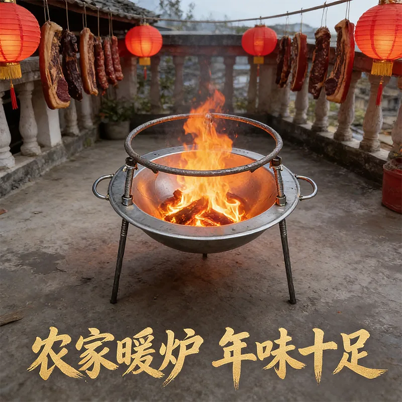 Triangular Tripod Fire Pit Bonfire Stove Hot Pot Cooking Rack Outdoor Camping Kitchen Patio Backyard Garden Tool