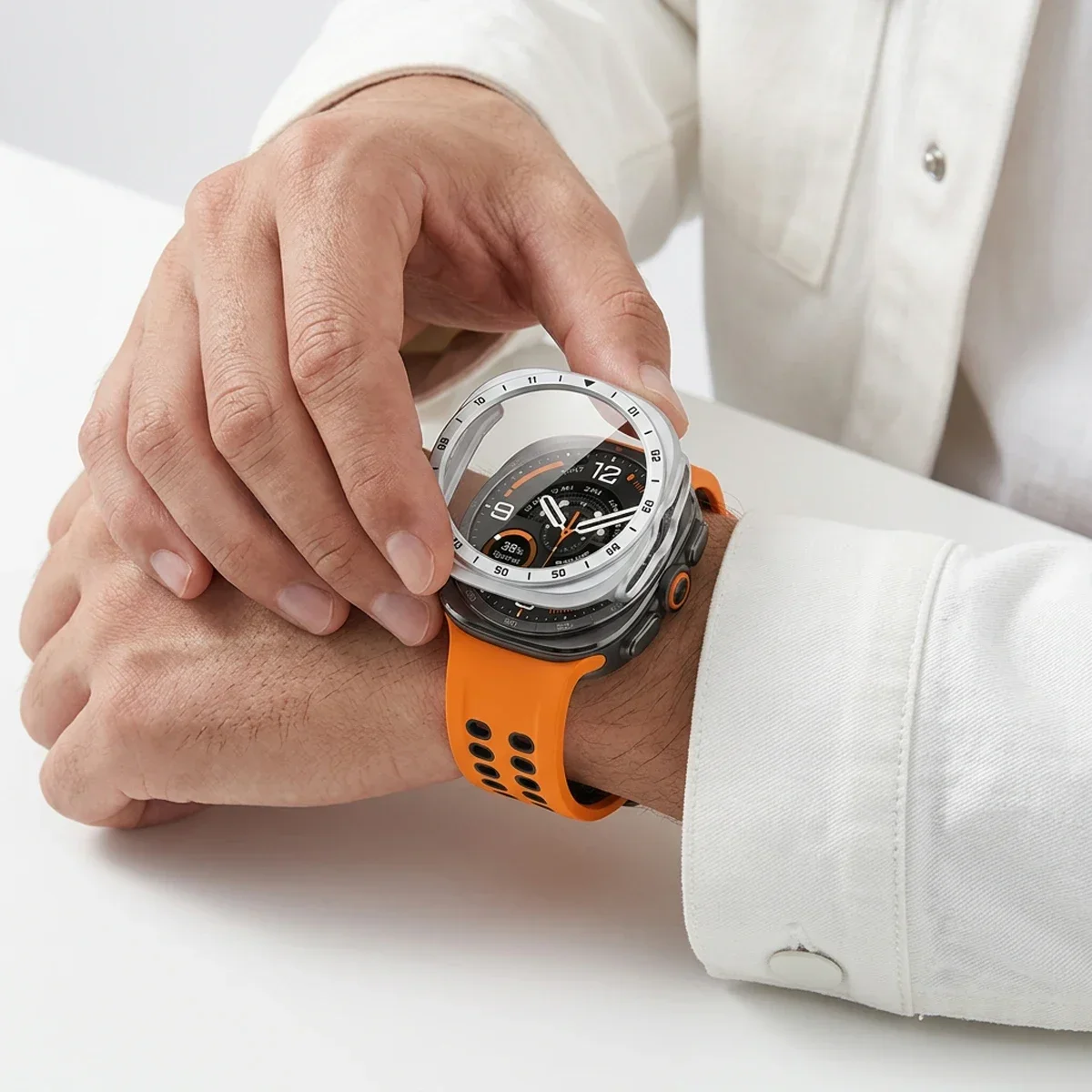 Gehärtetes Glas + Hülle für Samsung Galaxy Watch Ultra 2, vollständige PC-Stoßfängerabdeckung, Displayschutzfolie für Galaxy Watch9 Ultra2 Zubehör – Detail 1