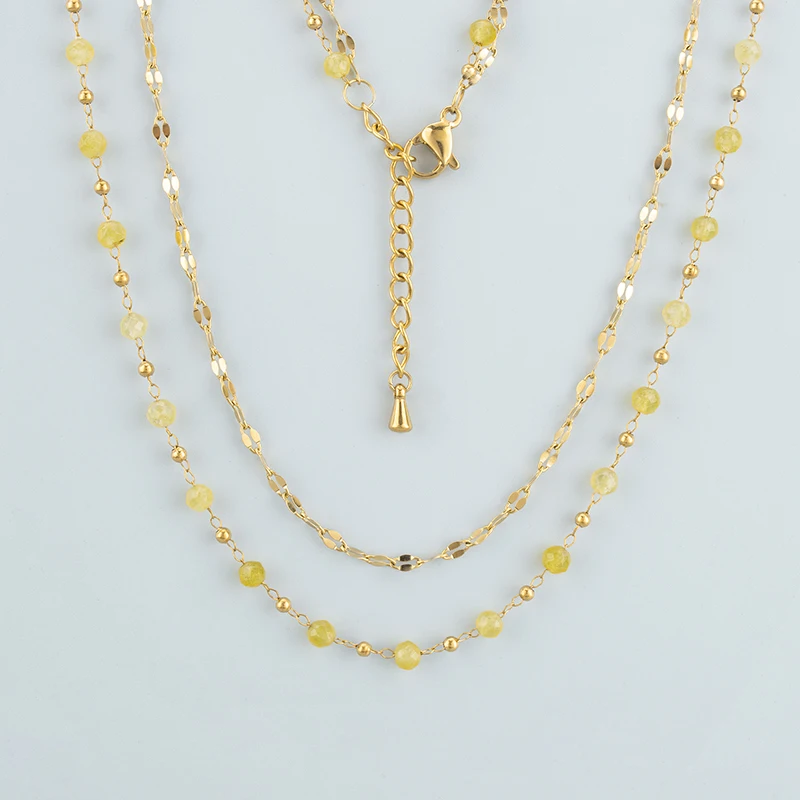 assoonas, 1 Stück/Lot, MH59, Halskette für Damen, Anhänger, handgefertigt, 18k vergoldet, Edelstahl, Naturstein, Modeschmuck – Detail 3