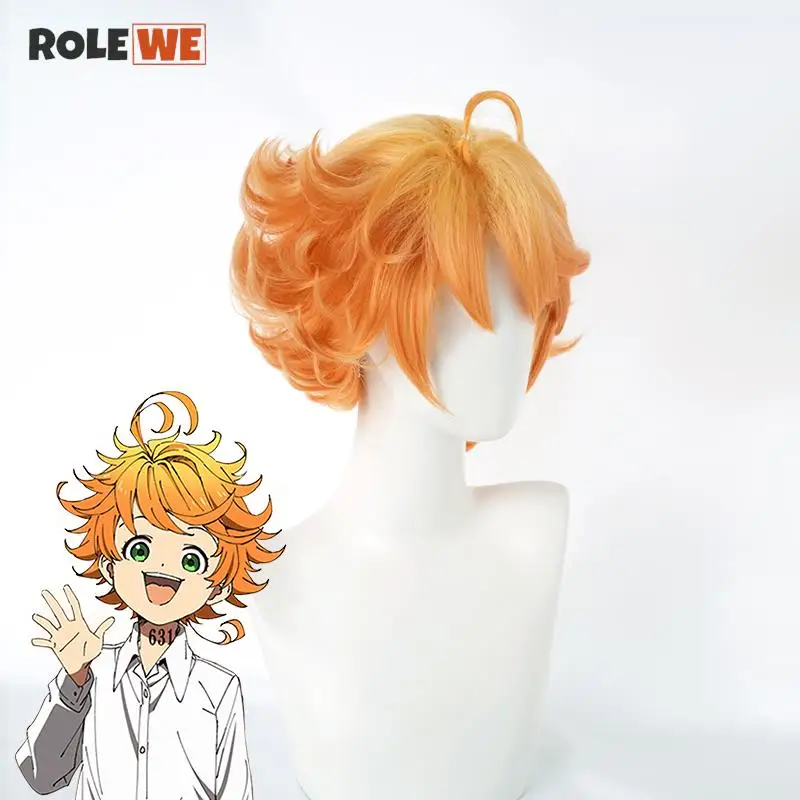 Anime Yakusoku No Neverland Hứa Neverland Emma Cosplay Bộ Tóc Giả Màu Cam Chịu Nhiệt Tổng Hợp Tóc Giả + Tặng Bộ Tóc Giả Bộ Đội