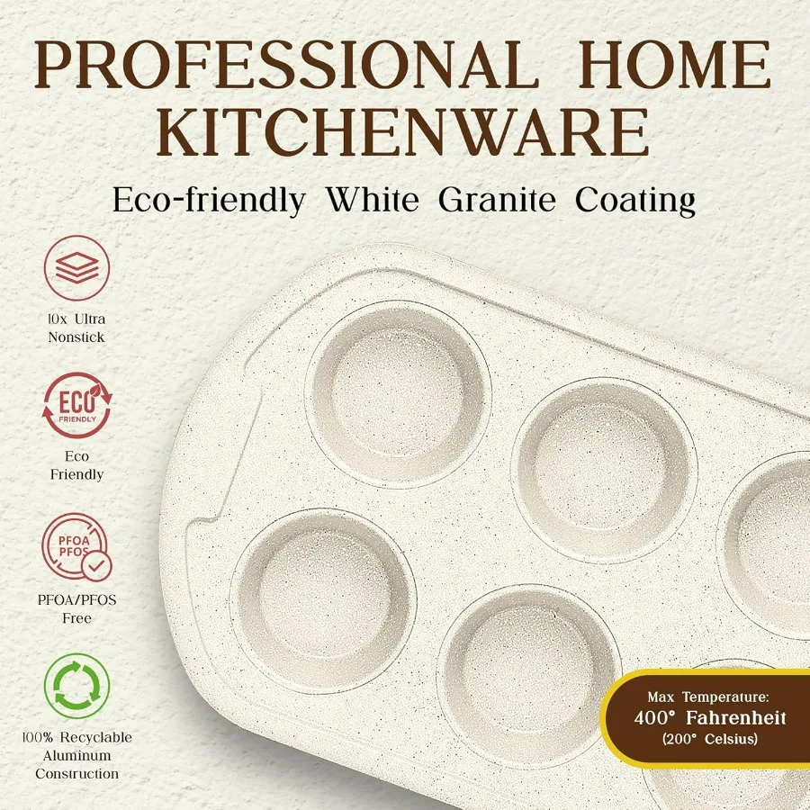 طقم أواني طهي المطبخ مكون من 20 قطعة - جرانيت غير لاصق - صديق للبيئة - لجميع المواقد وآمنة للفرن
