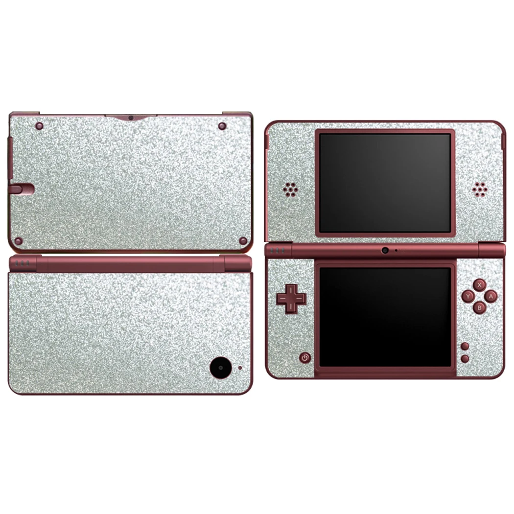 สติ๊กเกอร์ป้องกันสติกเกอร์ไวนิลกากเพชรส่องแสงเป็นประกายวิบวับสีเงินส่องแสงสำหรับ NDSi XL LL กินสติ๊กเกอร์