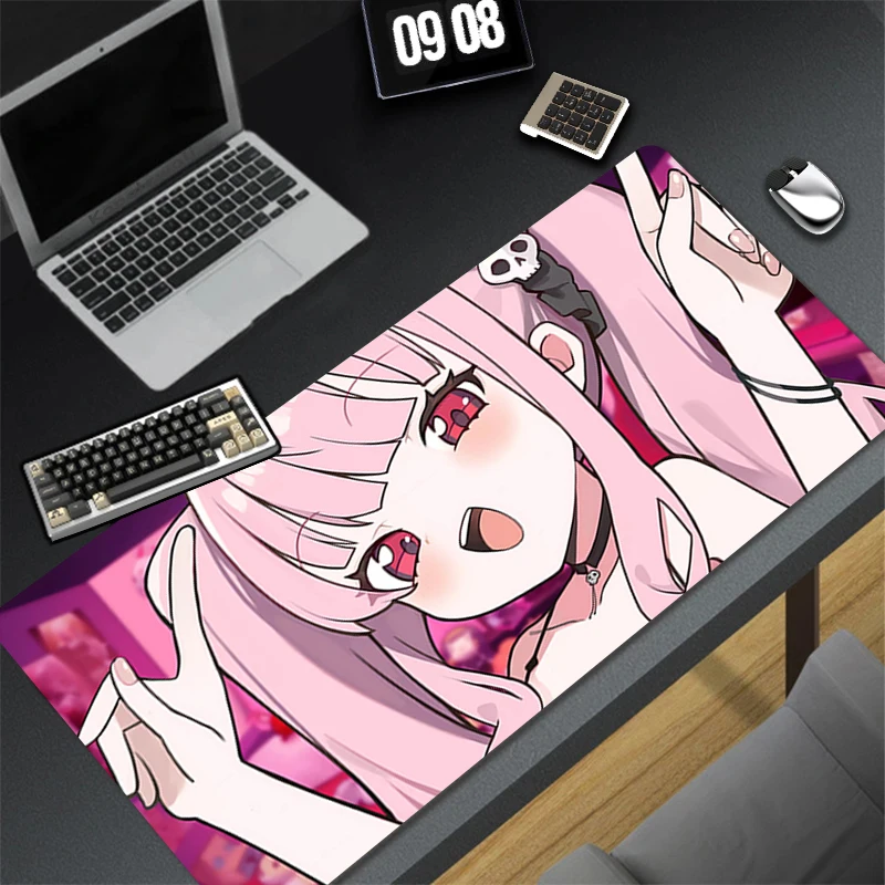 

Gaming Mouse Pad Anime Gamer Keyboard Pad Desk Mouse Mat Hololive Mori Calliope Speed Rubber Cartoon Motbook Computer Mousepad