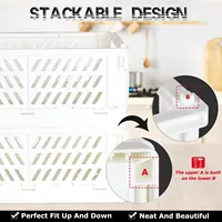 2-Pack Foldable Plastic Baskets for Organizing and Storage, Collapsible Storage Crate for Home Kitchen Bedroom Bathroom Office