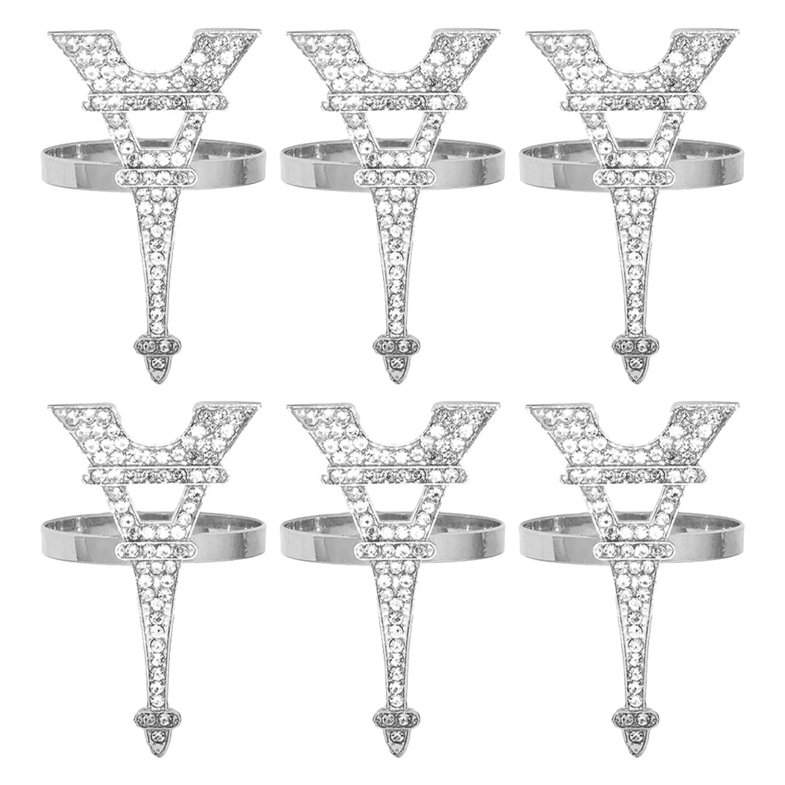 

6pcs Napkin Rings Alloy Wear-Resistant Reusable Serviette Buckles For Party Wedding Banquet Chic Tableware Decoration