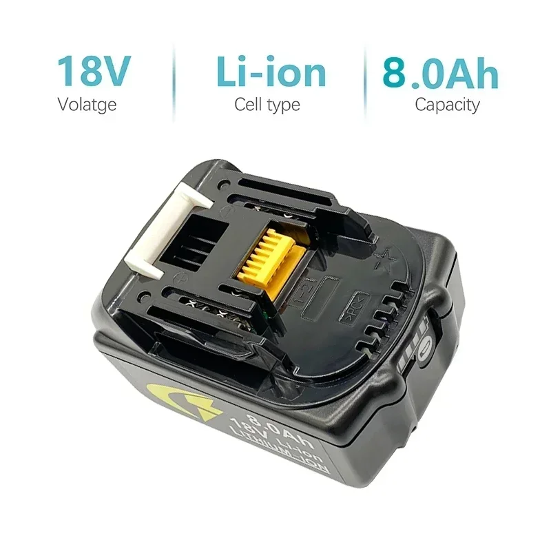 100% BL1860 Rechargeable Battery 18 V 8000mAh Lithium ion for Makita 18v Battery BL1840 BL1850 BL1830 BL1860B LXT 400+Charger