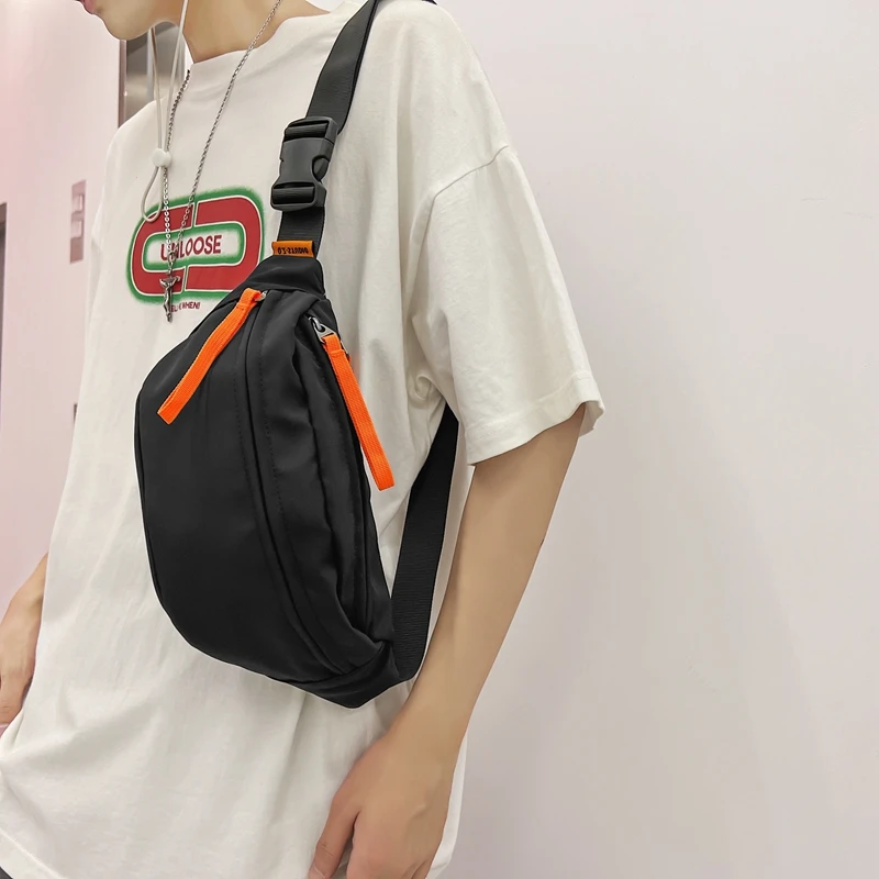 Fashion Trend Waist Bag Hip Pack Street Style Women Belt Bags Large Capacity Nylon Waist Pack Unisex Hip Hop Crossbody Chest Bag