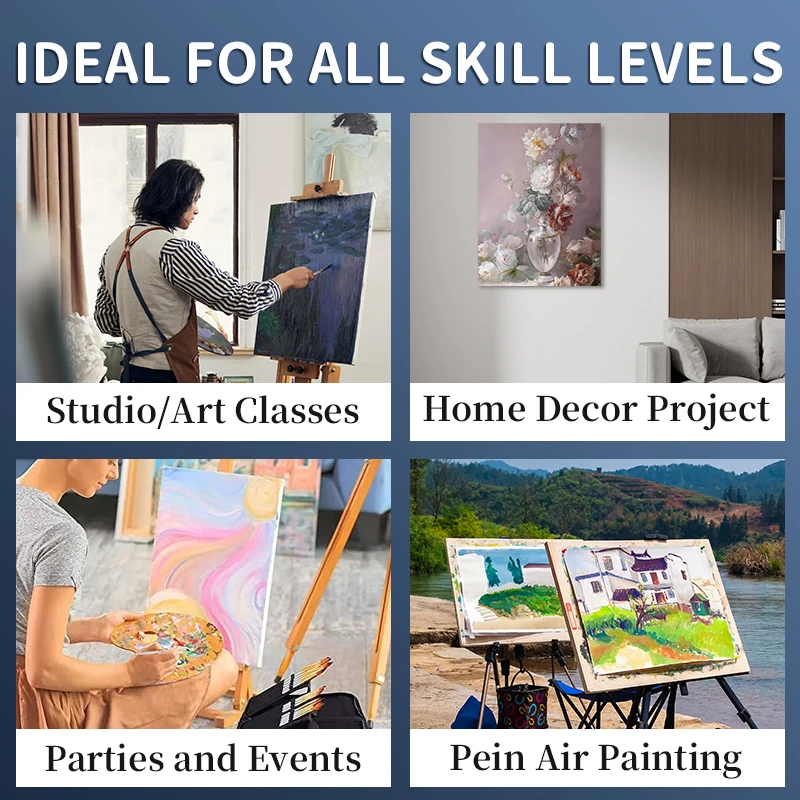 8pcs Art Painting Canvas Panels, Blank White Boards Set,7x9/9x12/12x16/16x20 in,for Painting Projects,Canvas for Hobbists,Adults