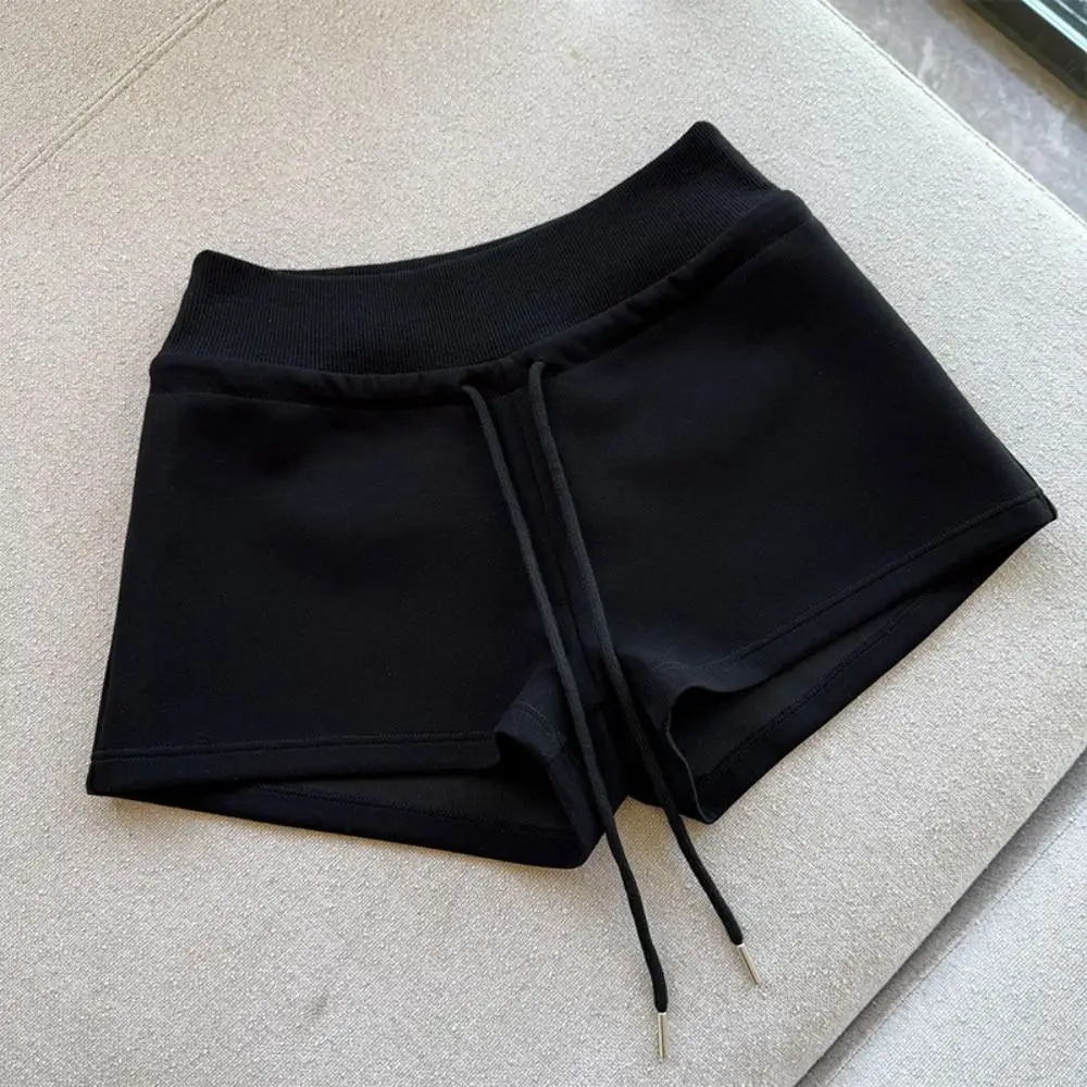 

Drawstring High Waist Shorts Pajamas Pants Slim Fit Hot Woman Short Pants American Style Trousers Summer Casual Shorts