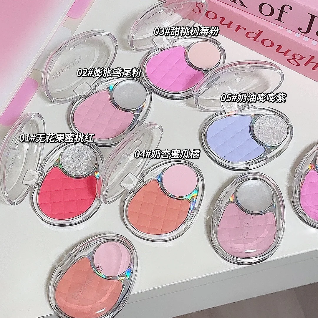 ツートーンブラッシャークリーム　鮮やかな赤ピンク　チーク＆リップマッド　縮小拡張グレーローズカラー　ナチュラルヌードブラウンメイクアップ　マットルージュ