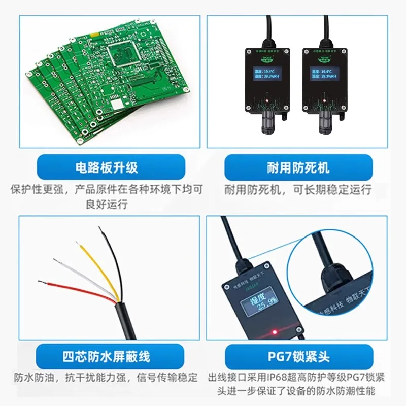 LD-13 Temperature and Humidity Sensor Pharmacy Computer Room Industrial Grade High Precision Small RS485 Thermohygrometer