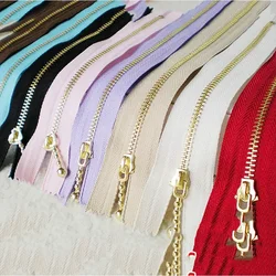 10PCS 3# Gold Metal Zipper Close-end Zip 12/15/20cm Metal Zippers Garment Bag Decor Zipper Zip Reapir Kit DIY Sewing Accessories