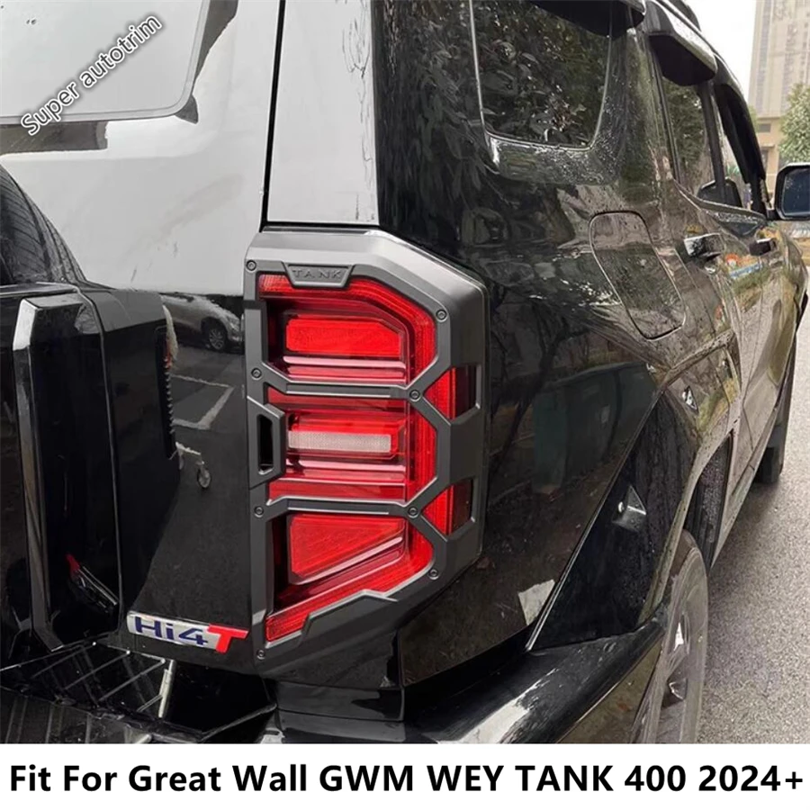 

Car Rear Tail Light Lamp Frame Decoration Cover Trim For Great Wall GWM WEY TANK 400 2024 2025 2026 ABS Matte Black Accessories