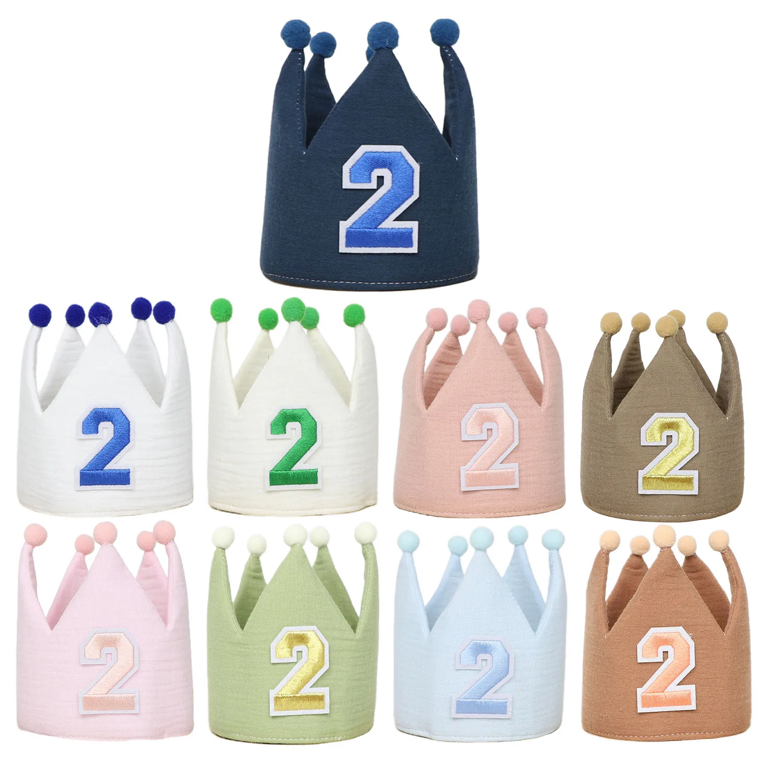 1 sombrero de corona de cumpleaños, sombrero de fiesta de segundo cumpleaños de estilo bohemio, decoración y suministros para fiesta de cumpleaños, accesorios para fotos
