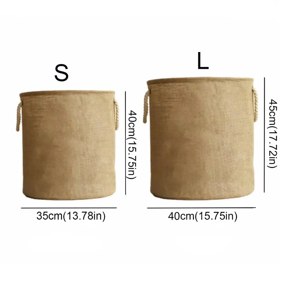 Waterproof Cotton Linen Laundry Basket Large Capacity Foldable Sundries Organizer with Handle Household Toys Storage Bins Home - Image 6