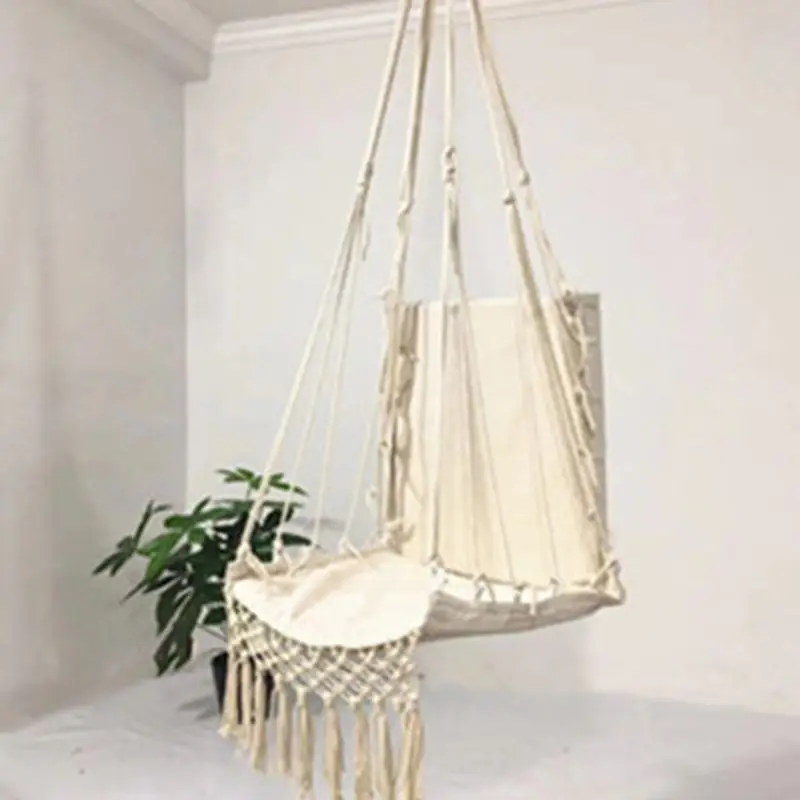 

Customizable Hammock Chair Macrame Swing Hanging Cotton Rope
