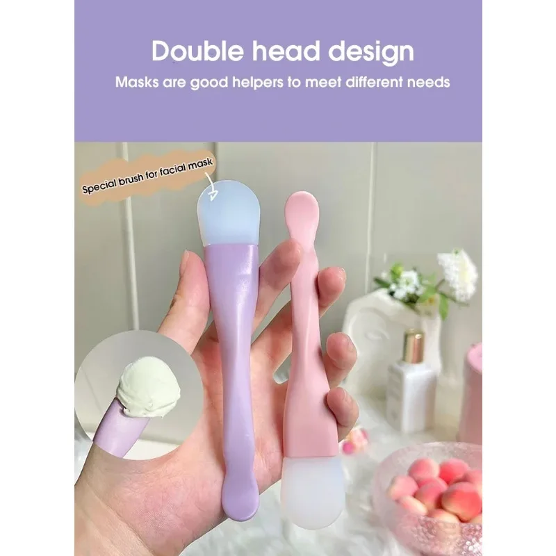 Cepillo de máscara Facial de silicona de doble cabezal, raspador de limpieza F ace, película de barro tipo Daub, cepillo especial, herramienta de belleza