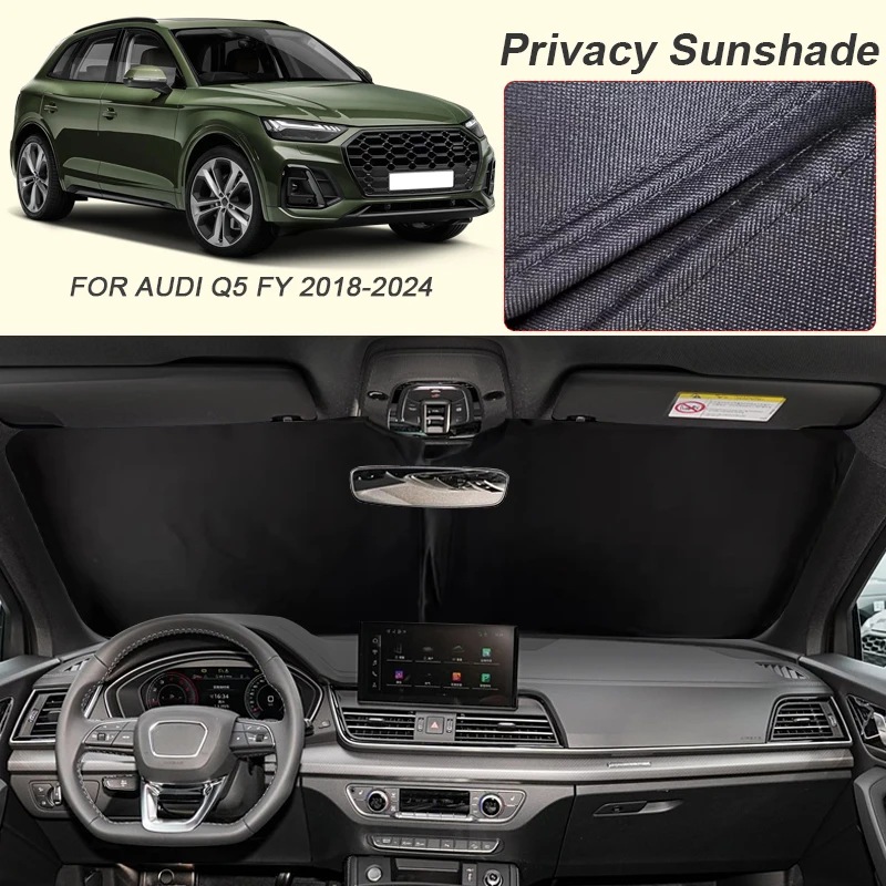 

Автомобильный черный солнцезащитный козырек для окон для Audi Q5 FY 2018-2024, анти-УФ-изоляция, защитная крышка, аксессуары для интерьера