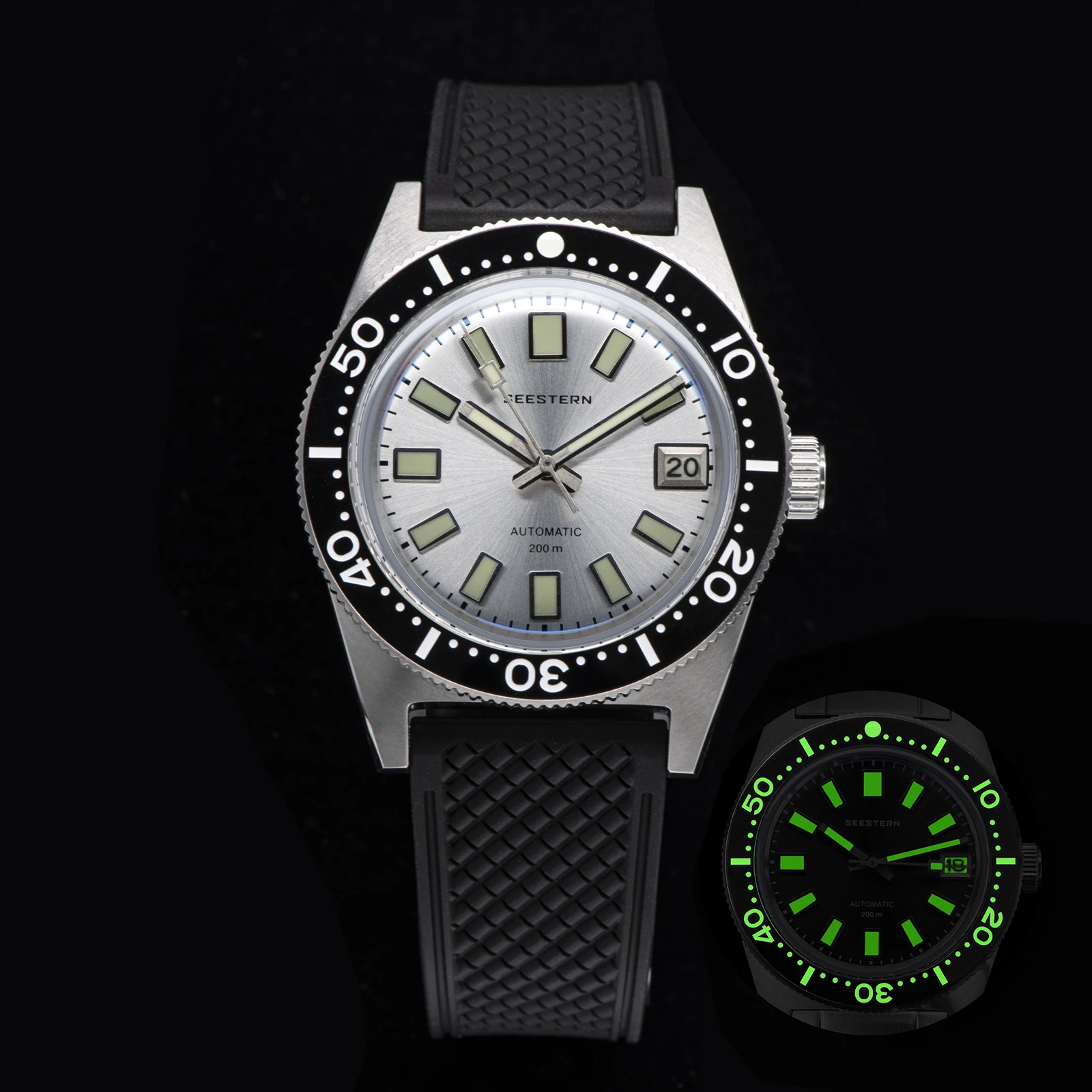 SEESTERN Tauchen Uhr 62MAS Automatische Mechanische Männer von Handgelenk Uhren Japan NH35 Bewegung Sapphire Glas Armband Leucht Lünette