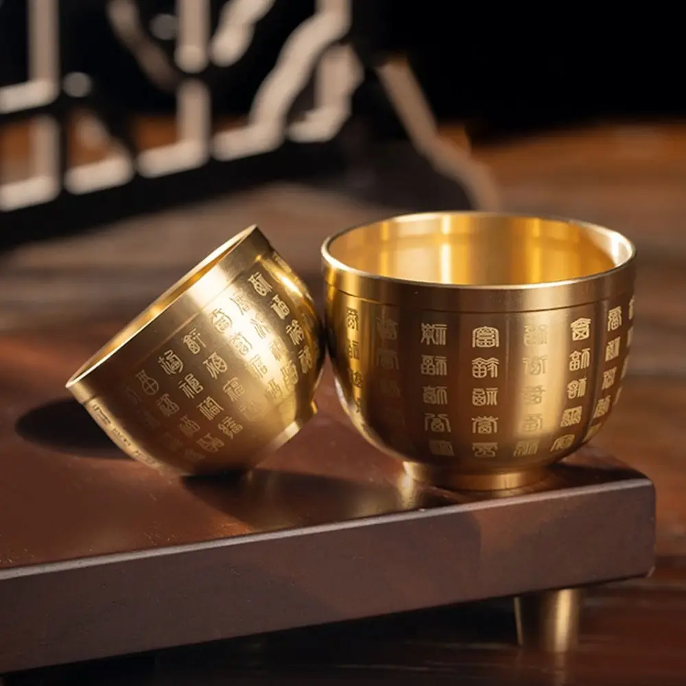 1Pcs Wealth Attracting Pure Brass Cornucopia Small Mini Auspicious Baifu Rice Cylinder Surface Polished 4.5-7cm Baifu Jar Cup