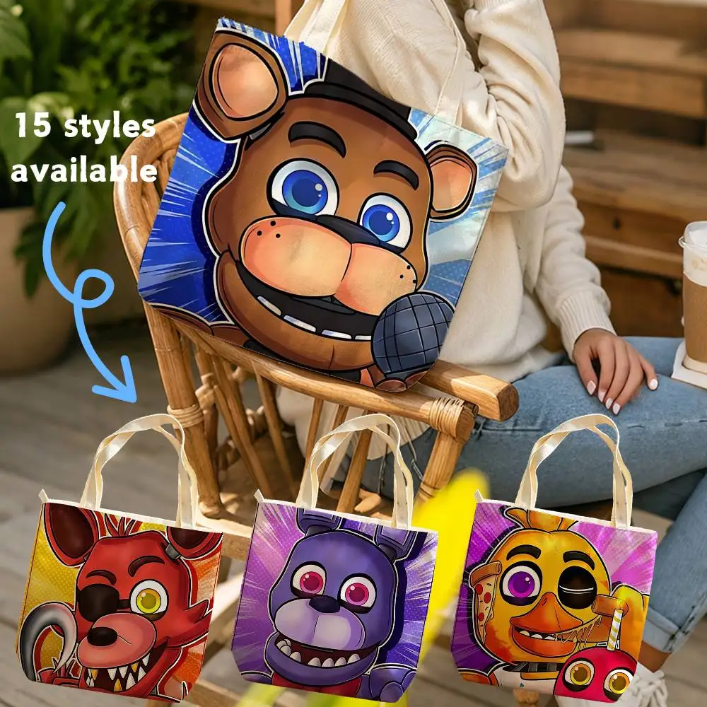 Five N-Nights at F-FreddyS Canvas bags Large Capacity suitable for School shopping, gifts, and Daily Commute