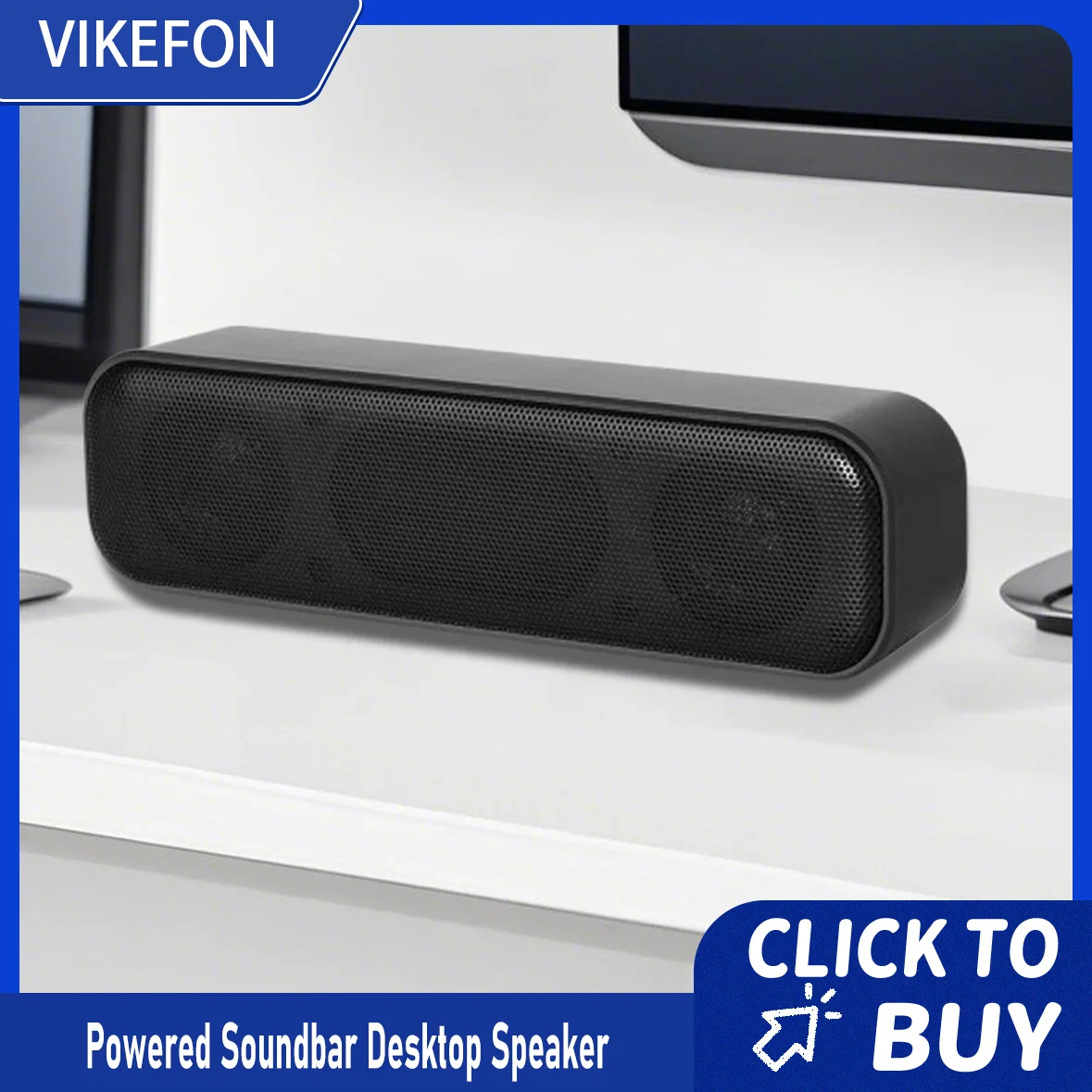 

HK-5008 USB Powered Soundbar Desktop Speaker Wired Computer Sound Box for TV Desktop Laptop with 2 Subwoofers Music Player