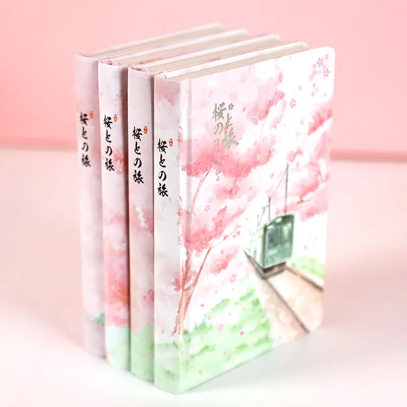 Korean Creativity Hand Ledger Sakura Coloring Page Hand Ledger Girl Heart Cute Diary Notebook Student Stationery for Gril Gift