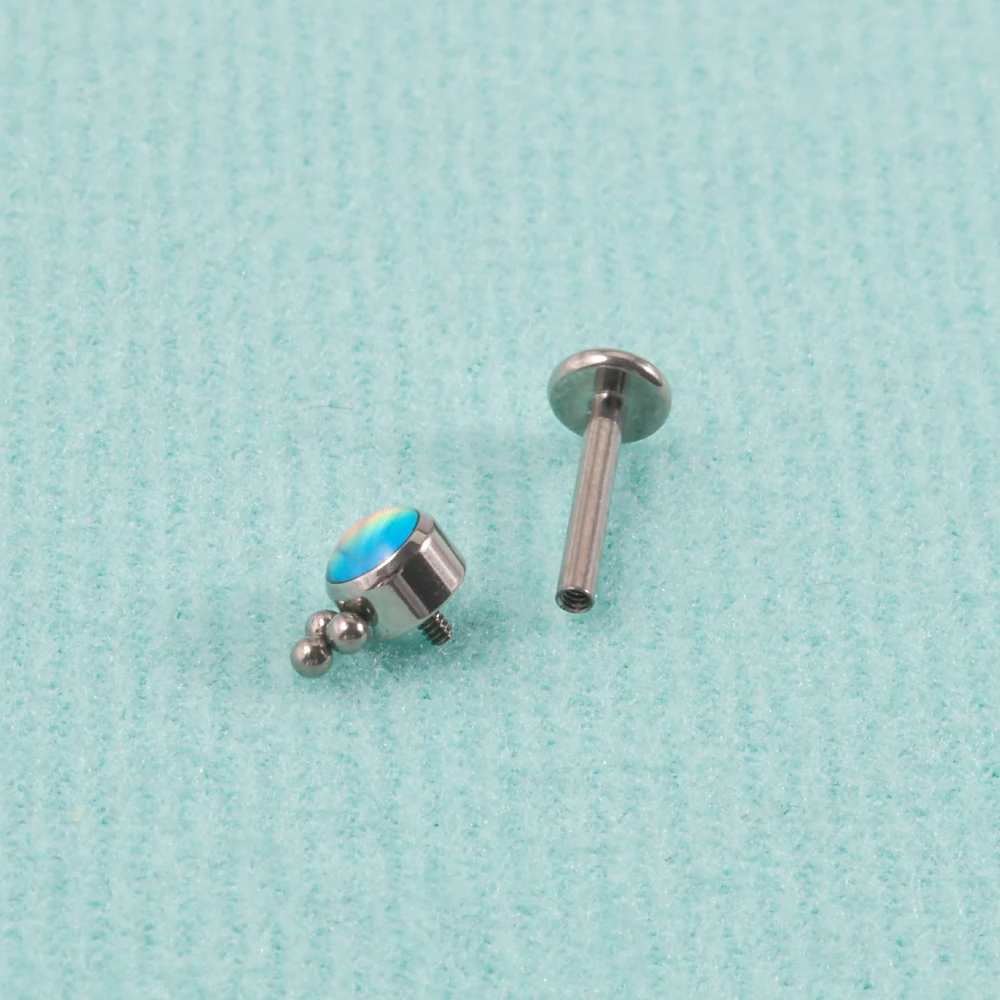 1PCS Surgical Steel Bling Bling Flash Film Lip Bar Ring Lip Labret Studs Cluster Ear Cartilage Helix Studs Body Piercing Jewelry