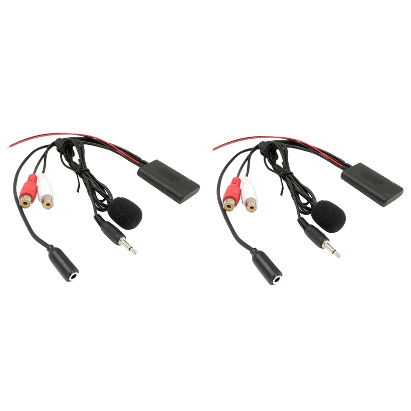 

2X Universal Car Radio 3.5MM RCA Audio AUX Input Bluetooth Microphone Cable For Pioneer For Hyundai For Nissan For Mazda