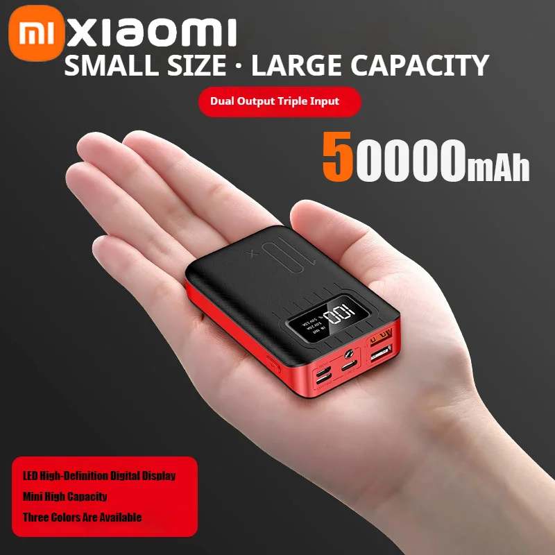 

Xiaomi 50000mAh Mini Portable High Capacity LED Digital Display Outdoor Power Bank With Lighting Lamp For Iphone Samsung Xiaomi