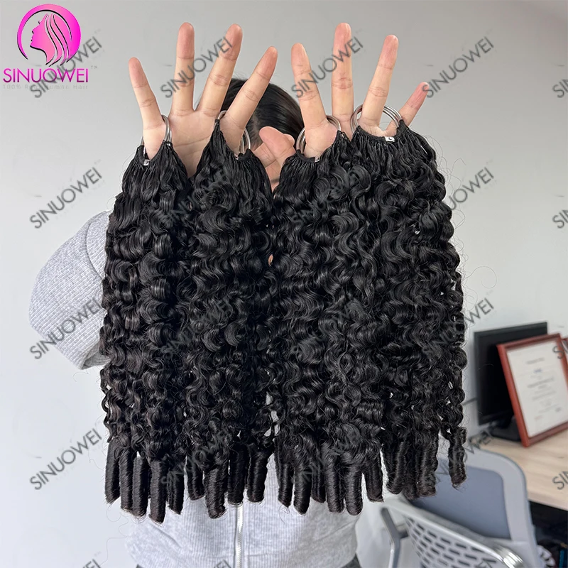 Cabello Rizado Crochet Birmano de 15A, Negro Natural, Paquetes de Cabello Rizado Suave como Pluma, Hecho a Máquina, Extensión 3