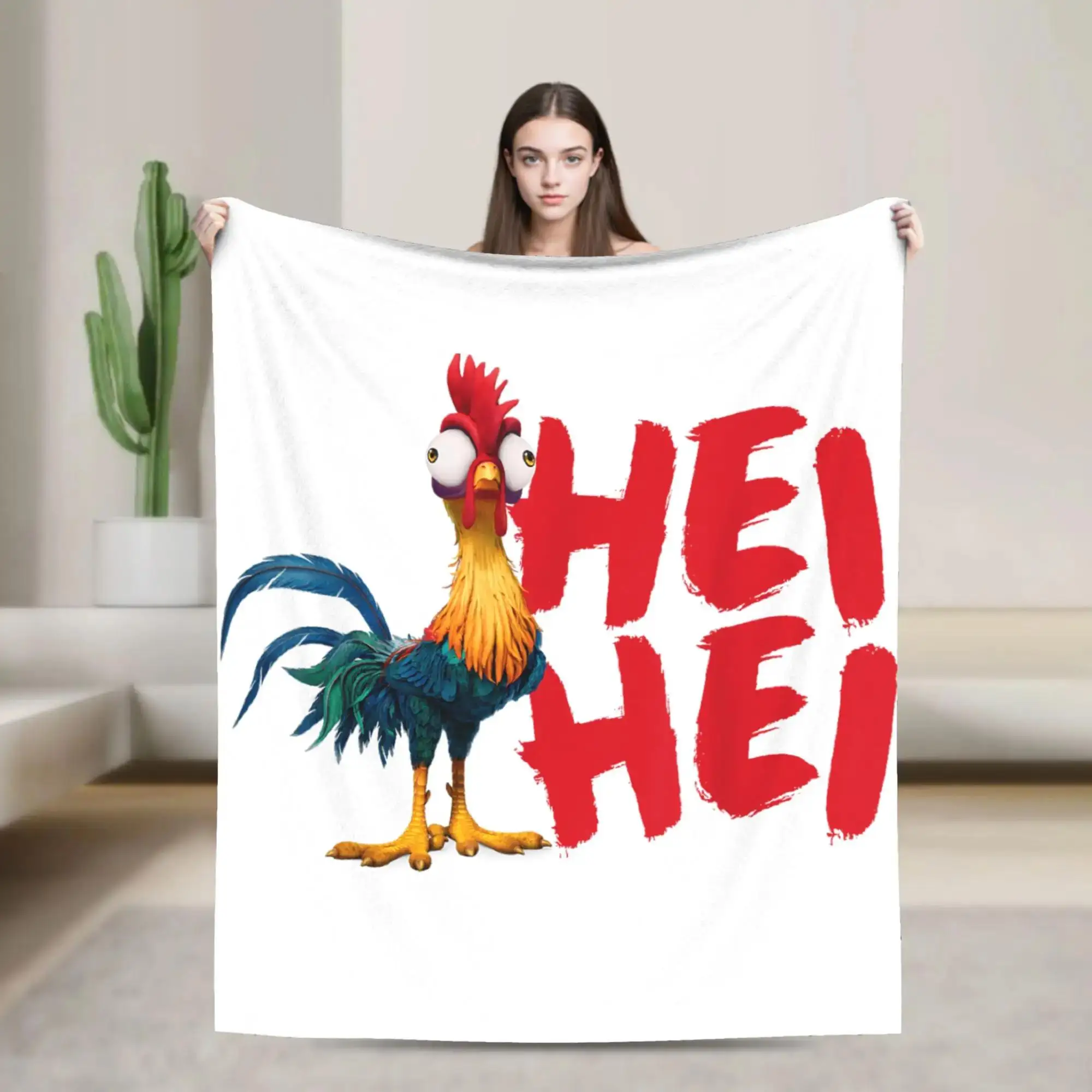 

Фланелевое одеяло с персонажем петуха Хей-Хей из мультфильма Моана, теплое зимнее покрывало для детей, эстетичный плед для дивана и кровати