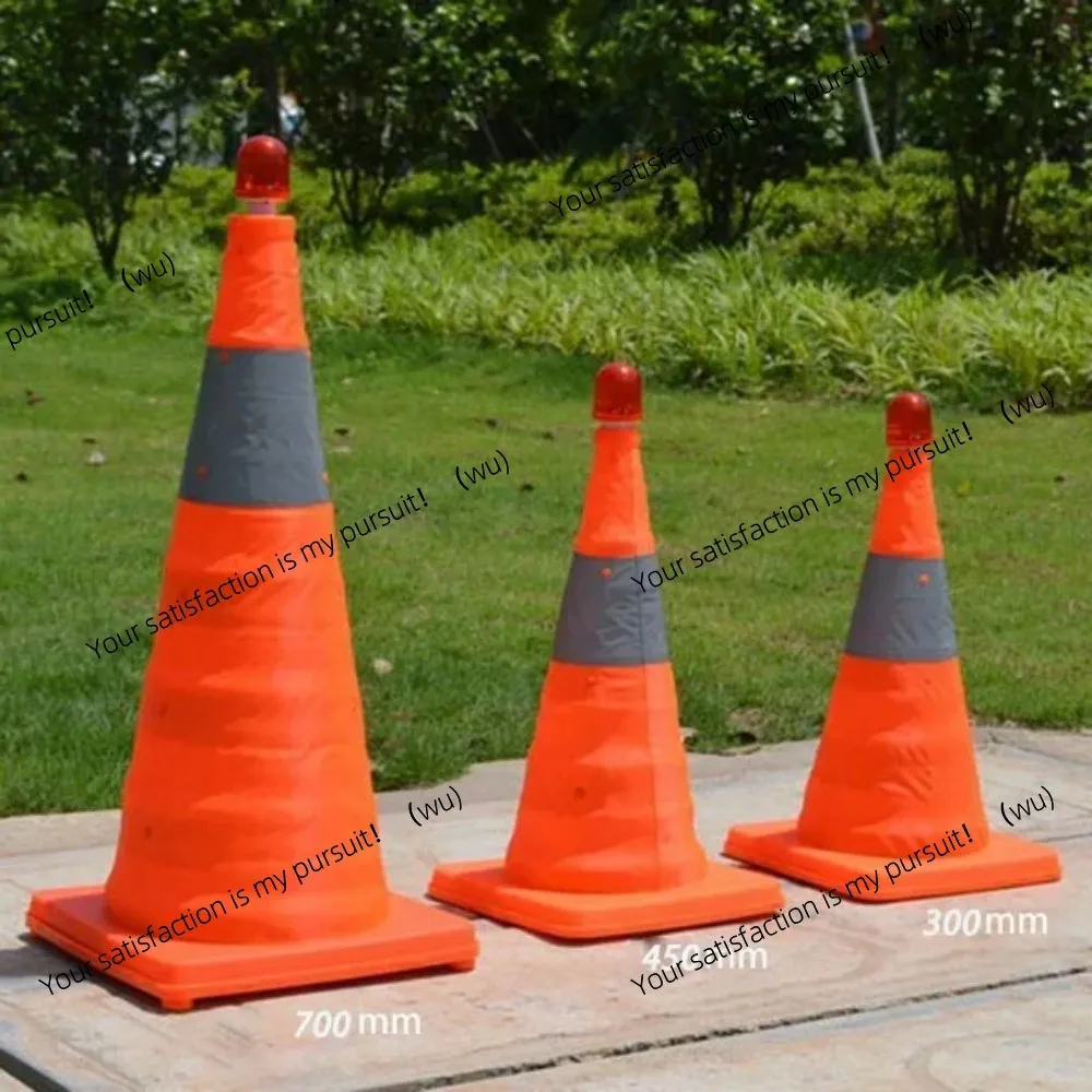 Foldable Traffic Reflective Safety Cone with LED Lights 30cm 45 cm 70cm Height Collapsible Traffic Cones Multi Purpose Road Cone