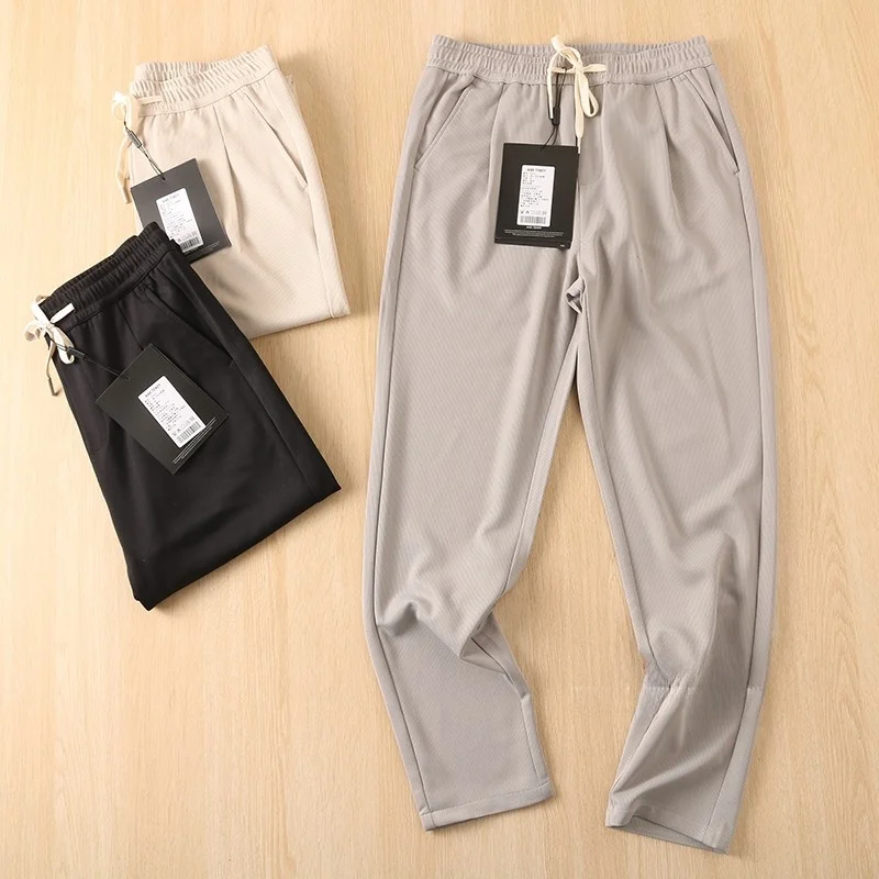 

Удобные мужские повседневные брюки, весенне-осенние тонкие эластичные прямые драпированные модные длинные брюки для повседневной носки