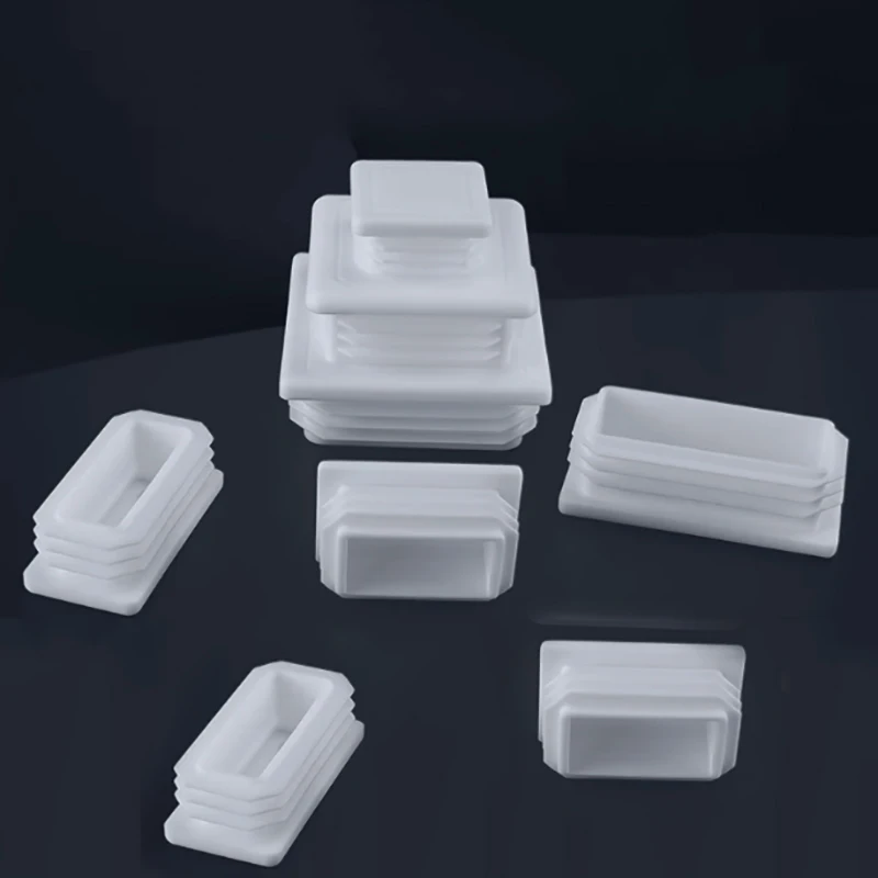 

4-20Pcs Square Plastic White Punched End Cap Furniture Leg Tube Insertion Plug 13*13mm-120*120mm Furniture Accessories
