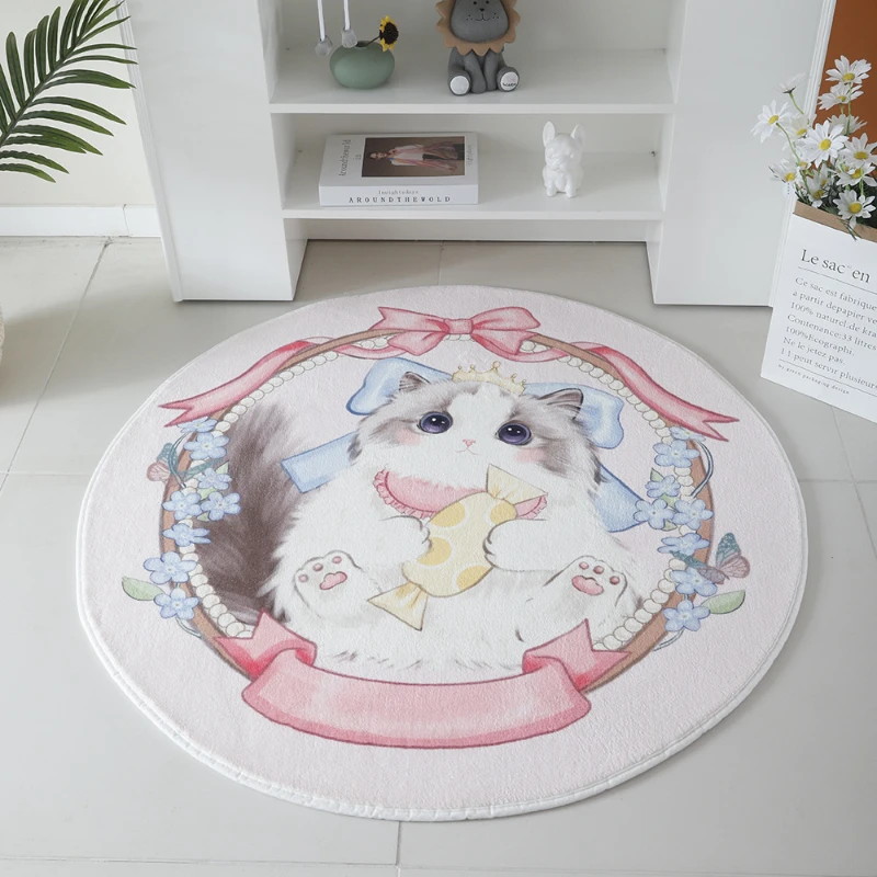 Home Children's Room Bedroom Carpet Cute Cute Pet Living Room Coffee Table Blanket Cartoon Girl Two-dimensional Non-slip Mat