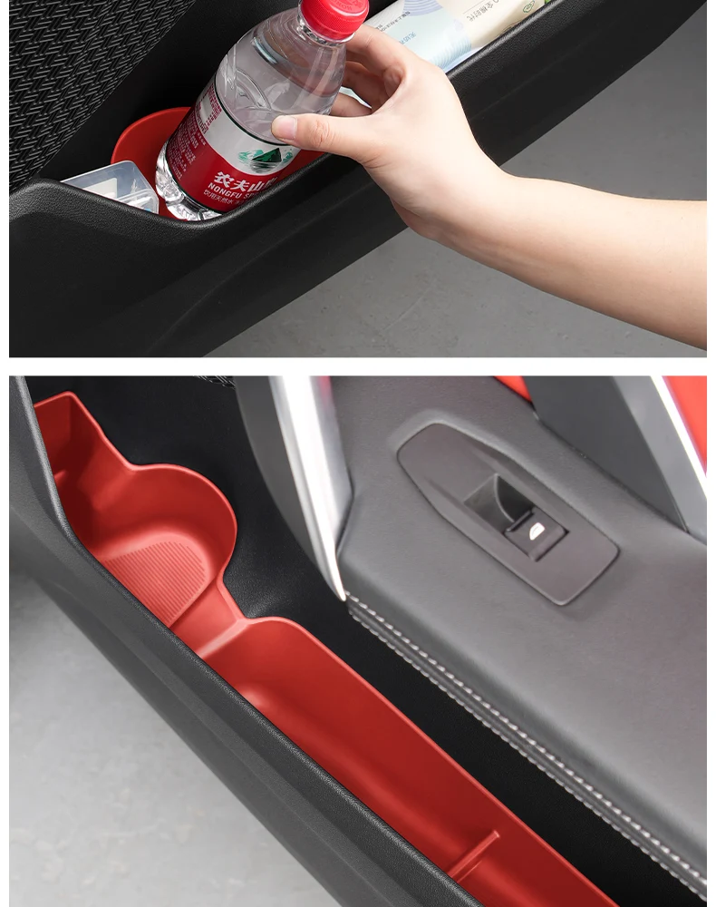 Für BMW X1 U11 2023 2024 Auto Tür Lagerung Box TPE Vorne Hinten Tür Slot Organizer Fach Armlehne Center konsole Box Auto Zubehör – Detail 17