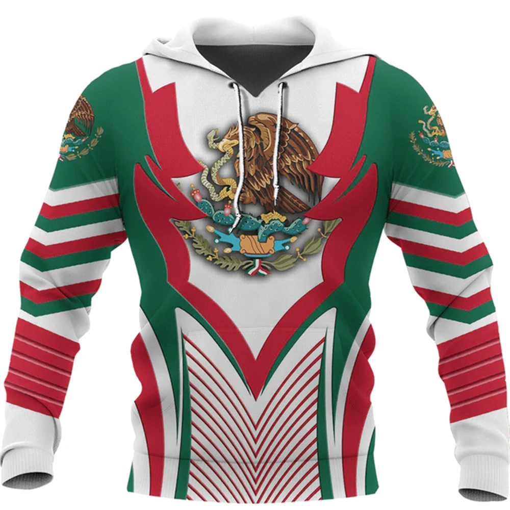 

Винтажная одежда с уличным принтом флага Мексики, мужские толстовки с капюшоном в стиле хип-хоп, модные толстовки, пуловеры с длинными рукавами